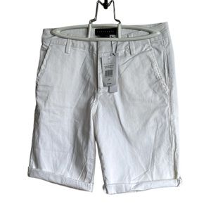 SANCTUARY White Bermuda Shorts Size 24 Button Fly High Rise Shorts
